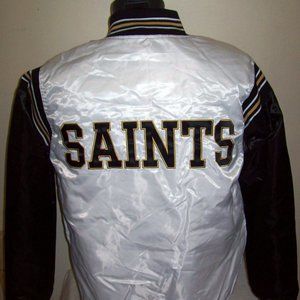 NEW ORLEANS SAINTS Starter WHITE & BLACK Jacket SMALL